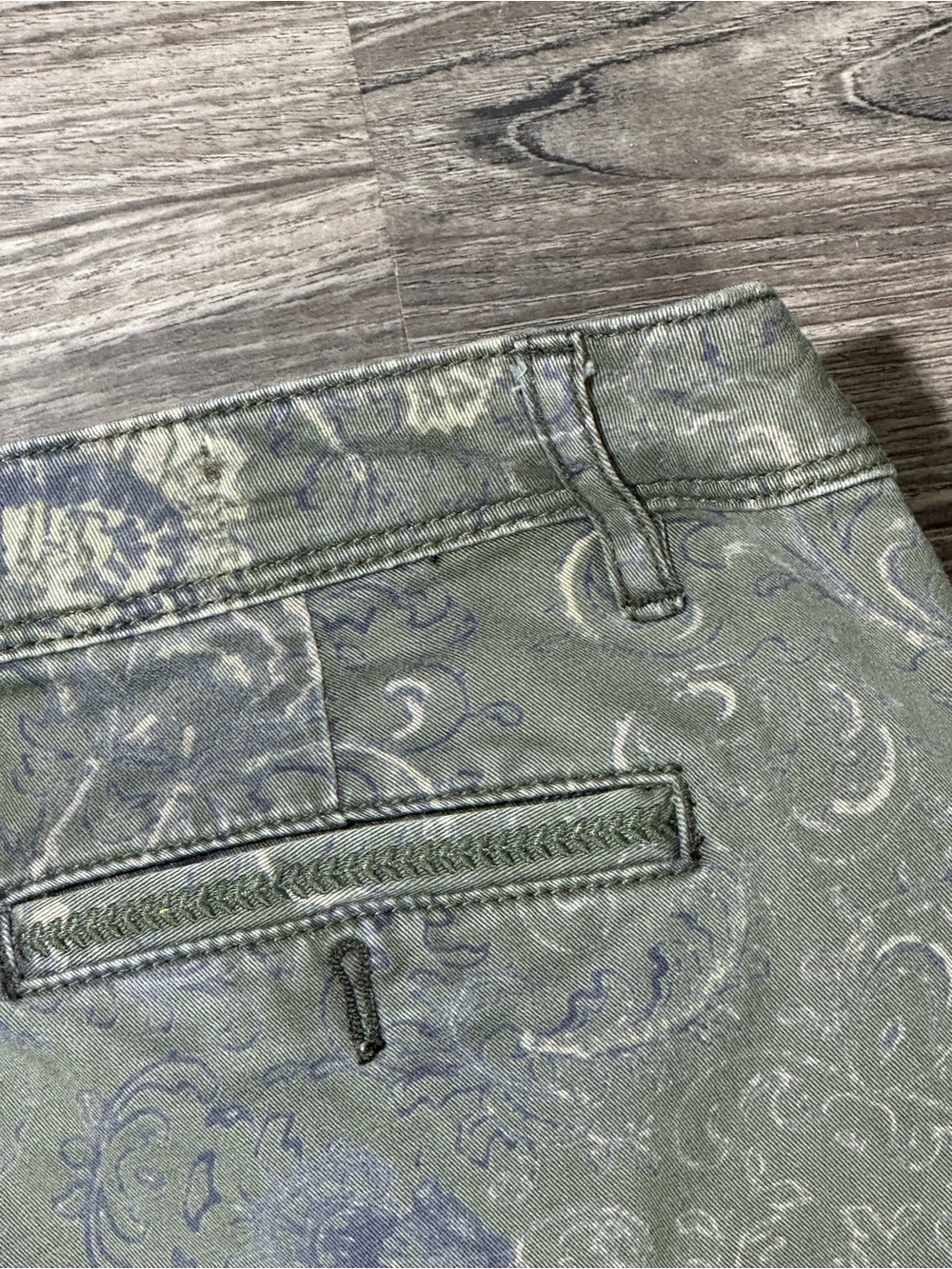 ANTHROPOLOGIE PILCRO & THE LETTERPRESS Olive Green Paisley HYPHEN Chino Pants 26 - Picture 15 of 15